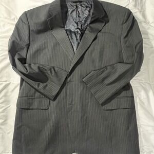 JOS A BANK Charcoal Gray Pinstripe Wool Suit Jacket Blazer Men 50R